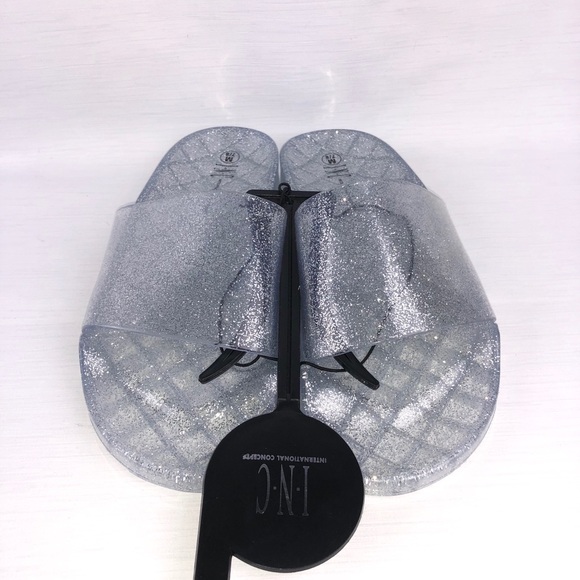 INC International Concepts - Clear Glitter Slides - Picture 3 of 5
